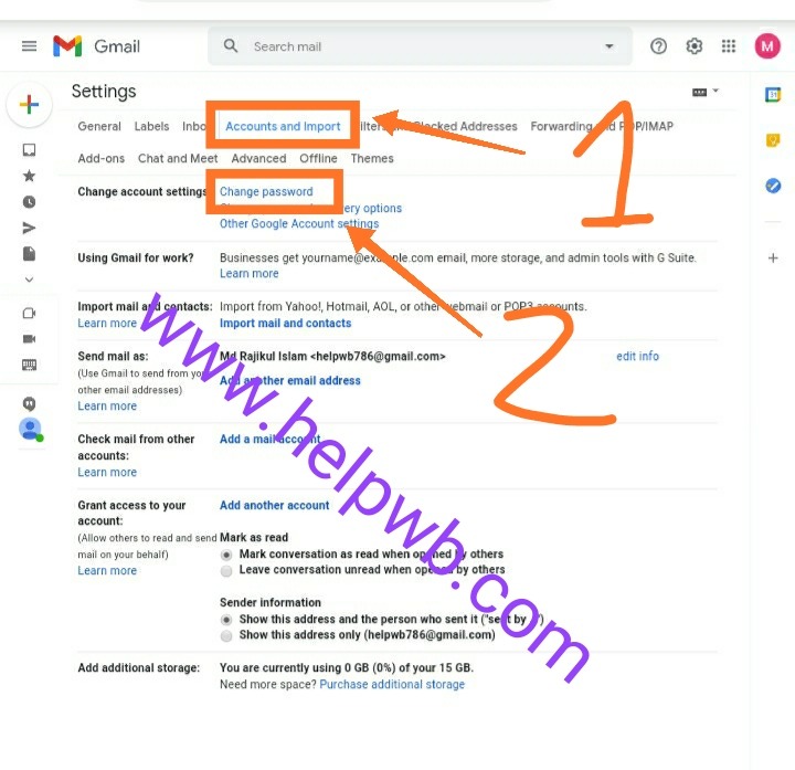 gmail password পরিবর্তন 