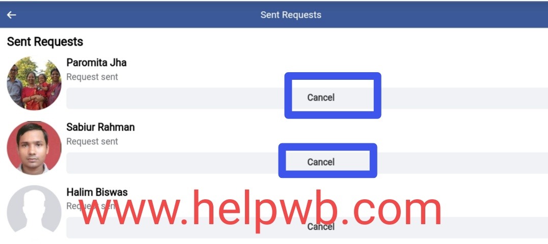 kivabe Facebook sent friend request cancel korte hoy